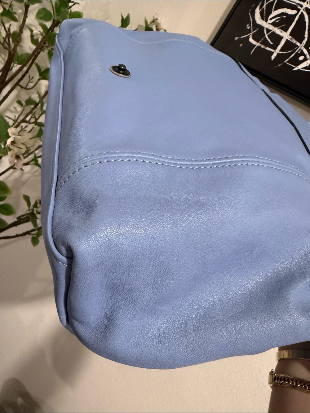 Longchamp Small Leather Tote in Periwinkle - Picture 8 of 9